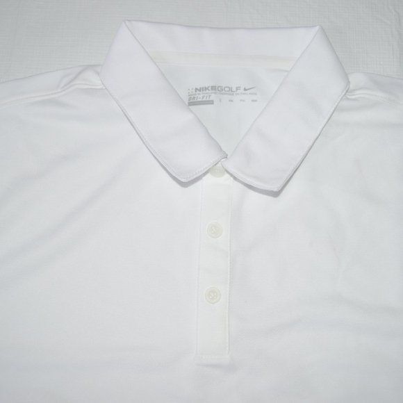 NIKE GOLF DRI-FIT SOLID ICON PIQUE POLO SHIRTS 746099 Color White Size XXL (New) - Picture 5 of 6